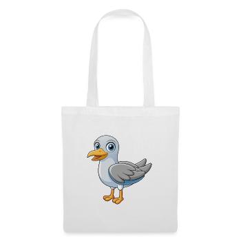 Möwe Niedliche Maskottchen Zeichentrickfigur Kawaii - Stoffbeutel - Weiß - Vorne