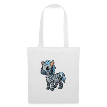 Zebra Niedliche Maskottchen Zeichentrickfigur Kawaii - Stoffbeutel - Weiß - Vorne