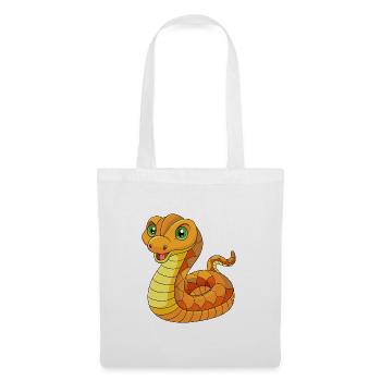 Snake Cute Mascot Cartoon Character Kawaii - Tote Bag - white - Front