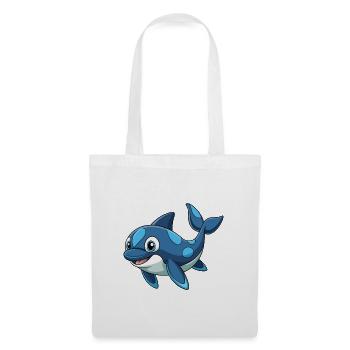 Orca Niedliche Maskottchen Zeichentrickfigur Kawaii - Stoffbeutel - Weiß - Vorne