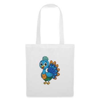 Peacock Cute Mascot Cartoon Character Kawaii - Tote Bag - white - Front