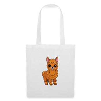 Llama Cute Mascot Cartoon Character Kawaii - Tote Bag - white - Front