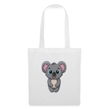 Koala Niedliche Maskottchen Zeichentrickfigur Kawaii - Stoffbeutel - Weiß - Vorne