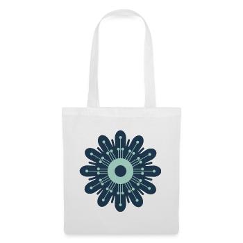 Dark Blue & Mint Green Flower - Tote Bag - white - Front