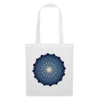 Blaue Creme & Goldblume - Stoffbeutel - Weiß - Vorne