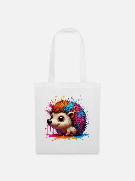 Igel - Stoffbeutel - Weiß