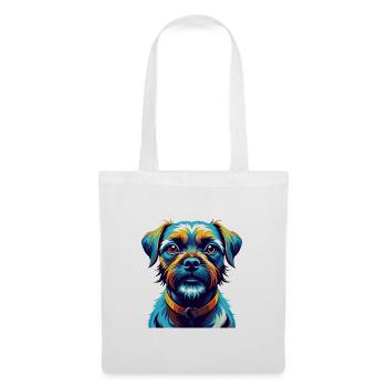 Border Terrier Chien Race Coloré Dessin Animé Kawaii - Sac en tissu - blanc - Devant