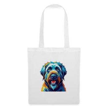Bouvier des Flandres Race de chien Dessin animé Kawaii - Sac en tissu - blanc - Devant