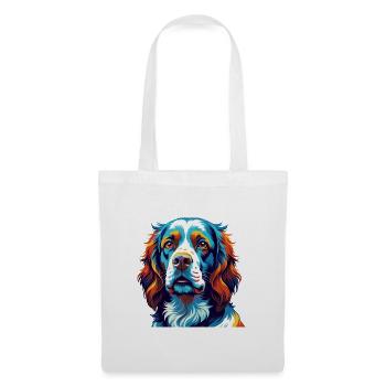 Clumber Spaniel Hunderasse Bunte Karikatur Kawaii - Stoffbeutel - Weiß - Vorne