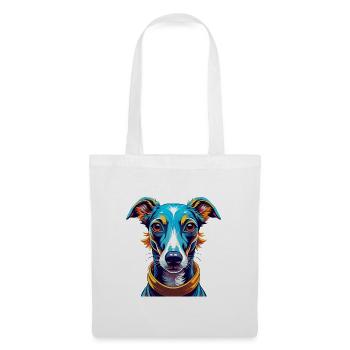 Englische Whippet Hunderasse Bunte Karikatur Kawaii - Stoffbeutel - Weiß - Vorne