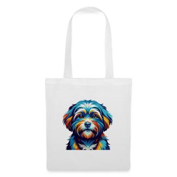 Race de chien maltais Shih Tzu dessin animé coloré Kawaii - Sac en tissu - blanc - Devant