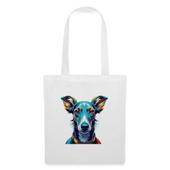 Lévrier italien race de chien dessin animé Kawaii - Sac en tissu - blanc - Devant