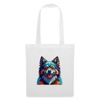 Indian Spitz Dog Breed Colorful Cartoon Kawaii - Tote Bag - white - Front