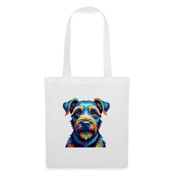 Lakeland Terrier Chien Race Coloré Dessin animé Kawaii - Sac en tissu - blanc - Devant