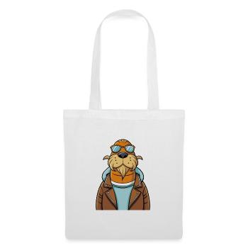 Walrus Funny Cartoon Kawaii Jacket Sunglasses - Tote Bag - white - Front
