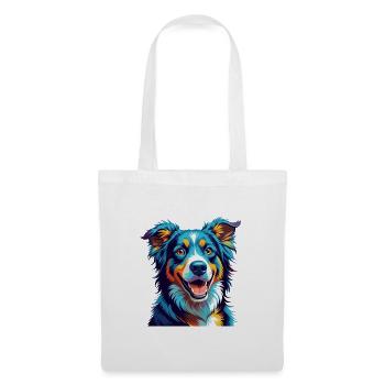 Aidi Chien Race Coloré Aquarelle Dessin Animé Kawaii - Sac en tissu - blanc - Devant