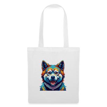 Akita Hunderasse Buntes Aquarell Karikatur Kawaii - Stoffbeutel - Weiß - Vorne