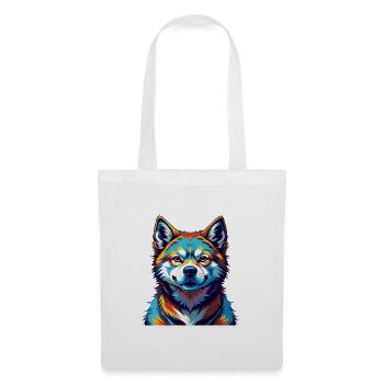 Akita Inu Hunderasse Bunte Karikatur Kawaii - Stoffbeutel - Weiß - Vorne
