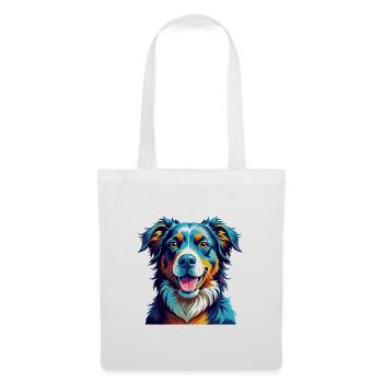 Berger Basque Chien Race Coloré Dessin Animé Kawaii - Sac en tissu - blanc - Devant