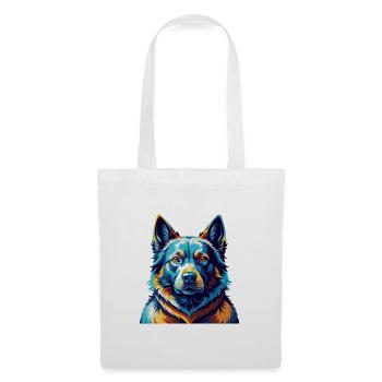 Black Norwegian Elkhound Dog Breed Cartoon Kawaii - Tote Bag - white - Front