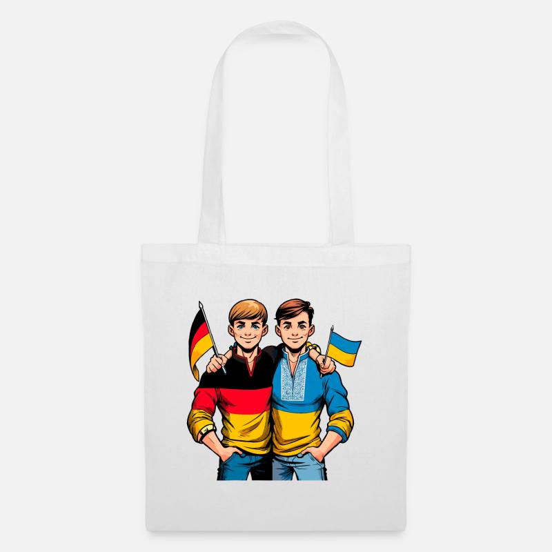 Deutsch Ukrainische Freundschaft - Stoffbeutel - Weiß