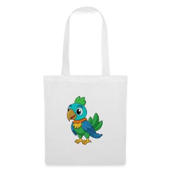 Papagei Niedliche Maskottchen Zeichentrickfigur Kawaii - Stoffbeutel - Weiß - Vorne