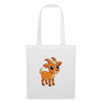 Ziege Niedliches Maskottchen Zeichentrickfigur Kawaii - Stoffbeutel - Weiß - Vorne