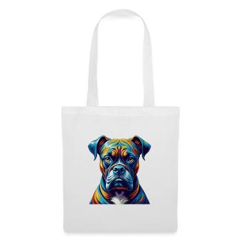 Bull Boxer Hund Rasse Bunt Karikatur Kawaii - Stoffbeutel - Weiß - Vorne