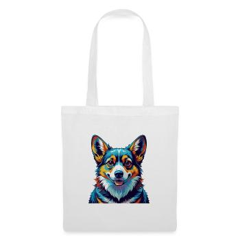 Corgi Chien Race Coloré Aquarelle Dessin Animé Kawaii - Sac en tissu - blanc - Devant