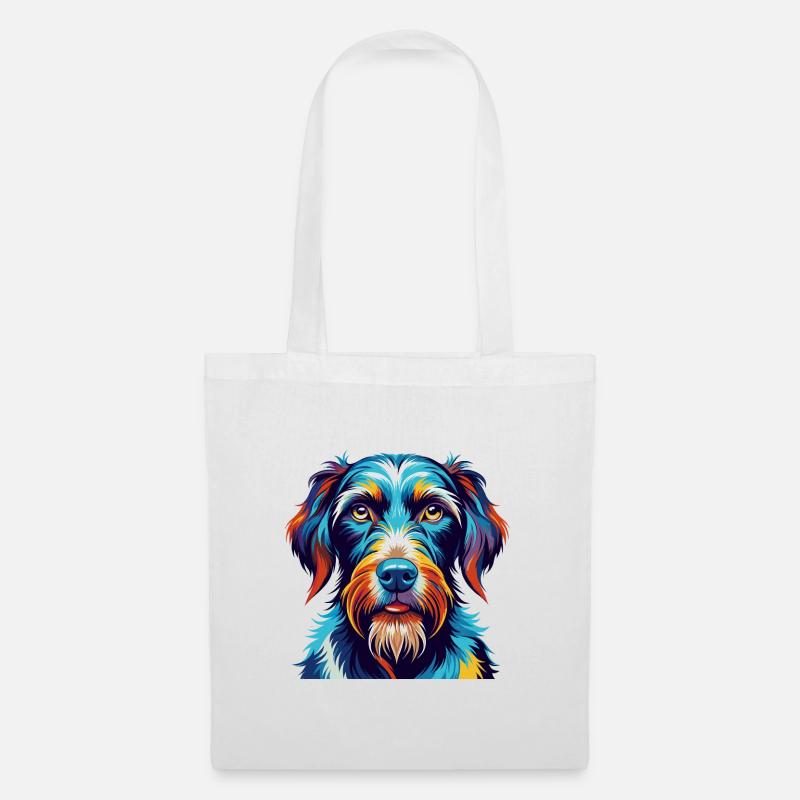 Deutsche Drahthaar Hund Rasse Karikatur Kawaii - Stoffbeutel - Weiß