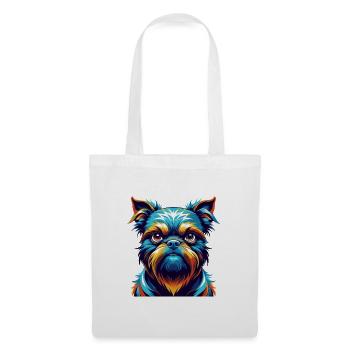 Griffon Bruxellois Chien Race Dessin Animé Kawaii - Sac en tissu - blanc - Devant