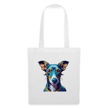 Lévrier italien race de chien dessin animé Kawaii - Sac en tissu - blanc - Devant