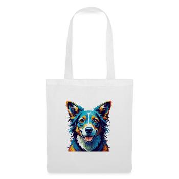 Kanni Chien Race Coloré Aquarelle Dessin Animé Kawaii - Sac en tissu - blanc - Devant