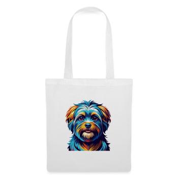 Race de chien maltais Dessin animé coloré Kawaii - Sac en tissu - blanc - Devant