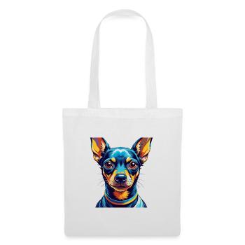 Miniatur Pinscher Hunderasse Cartoon Kawaii - Stoffbeutel - Weiß - Vorne