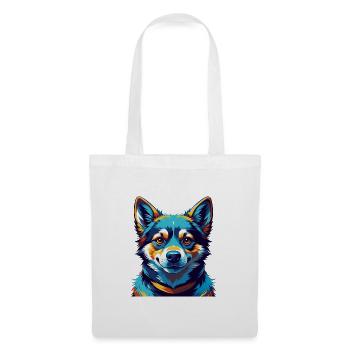 Jindo Dog Breed Colorful Watercolor Cartoon Kawaii - Tote Bag - white - Front