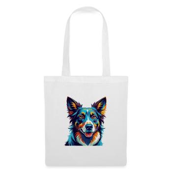 Chien de berger croate race dessin animé Kawaii - Sac en tissu - blanc - Devant