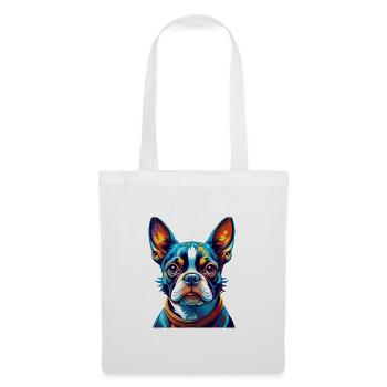 Boston Terrier Hunderasse Bunte Karikatur Kawaii - Stoffbeutel - Weiß - Vorne
