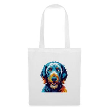 Bedlington Terrier Chien Race Dessin animé Kawaii - Sac en tissu - blanc - Devant