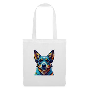 Talon bleu chien race dessin animé coloré Kawaii - Sac en tissu - blanc - Devant