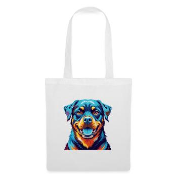 Rottweiler Hunderasse Bunt Karikatur Kawaii - Stoffbeutel - Weiß - Vorne