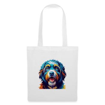 Chien de berger portugais race coloré dessin animé Kawaii - Sac en tissu - blanc - Devant