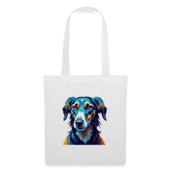 Vieux lévrier croate race de chien dessin animé Kawaii - Sac en tissu - blanc - Devant