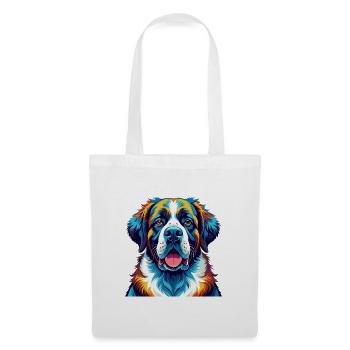 Saint Bernard Chien Race Coloré Dessin Animé Kawaii - Sac en tissu - blanc - Devant