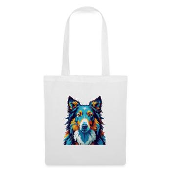 Rough Collie Chien Race Coloré Dessin animé Kawaii - Sac en tissu - blanc - Devant