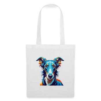 Lévrier polonais Chien race Coloré Dessin animé Kawaii - Sac en tissu - blanc - Devant