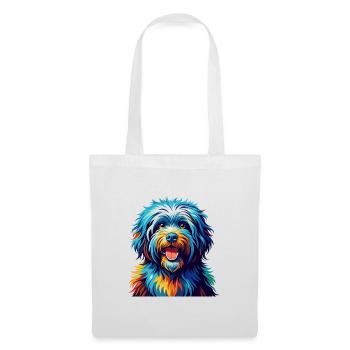 Puli Chien Race Coloré Aquarelle Dessin Animé Kawaii - Sac en tissu - blanc - Devant