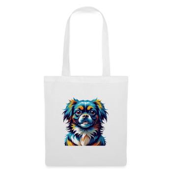 Épagneul tibétain chien race Dessin animé coloré Kawaii - Sac en tissu - blanc - Devant