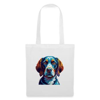 Chien d’arrêt portugais race dessin animé Kawaii - Sac en tissu - blanc - Devant