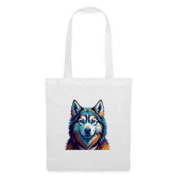 Husky sibérien race chien dessin animé coloré Kawaii - Sac en tissu - blanc - Devant